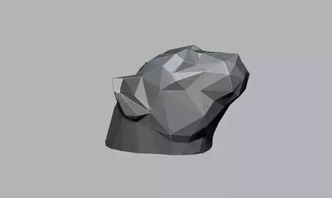 Lion head low-poly lion head heaphone stand