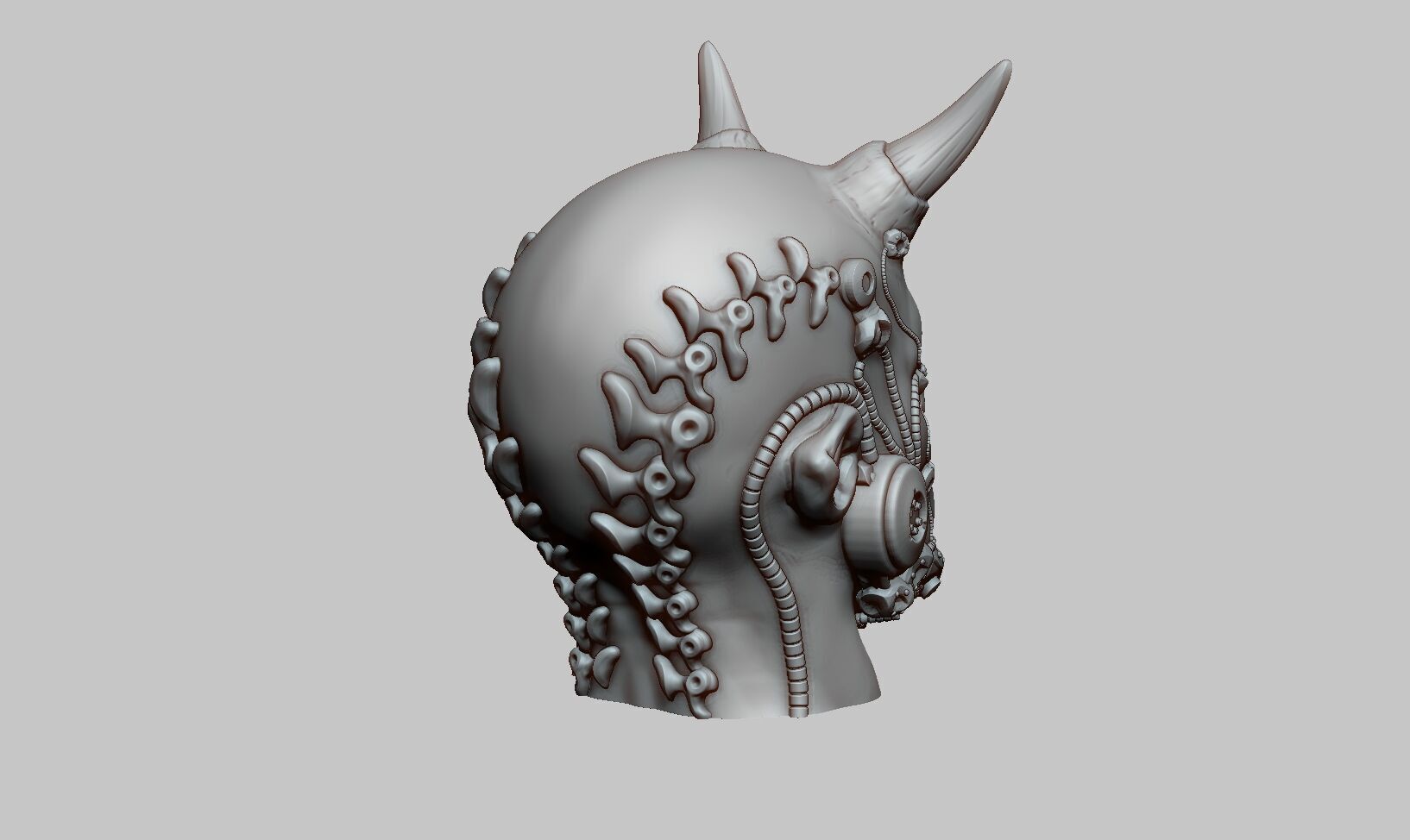 Robot human demon orc Headphone Stand Cyborg Headset Stand 3D print model_10