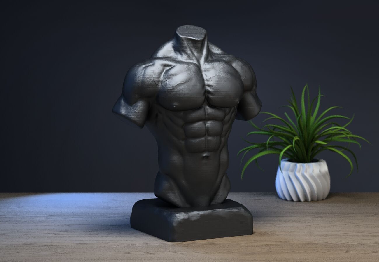 torso Headphone Stand torso Headset Stand Perfect Gamer Gift  3D print model_3