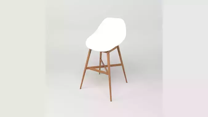 Bar stool with wooden foot and footrest