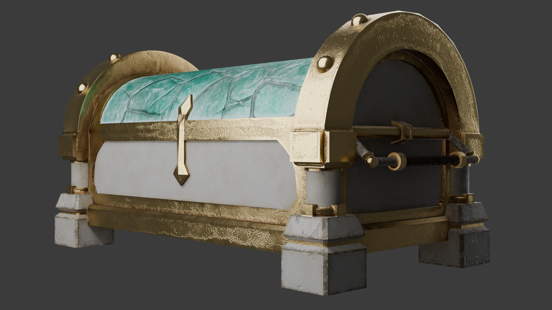 Legendary chest Low-poly 3D model_2