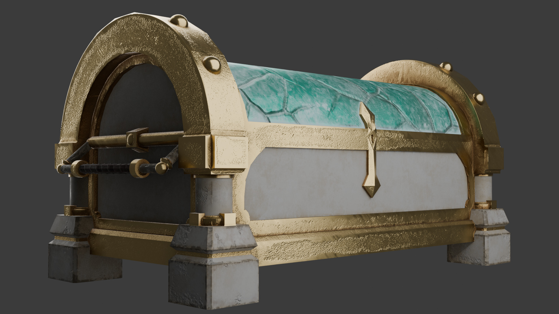 Legendary chest Low-poly 3D model_1