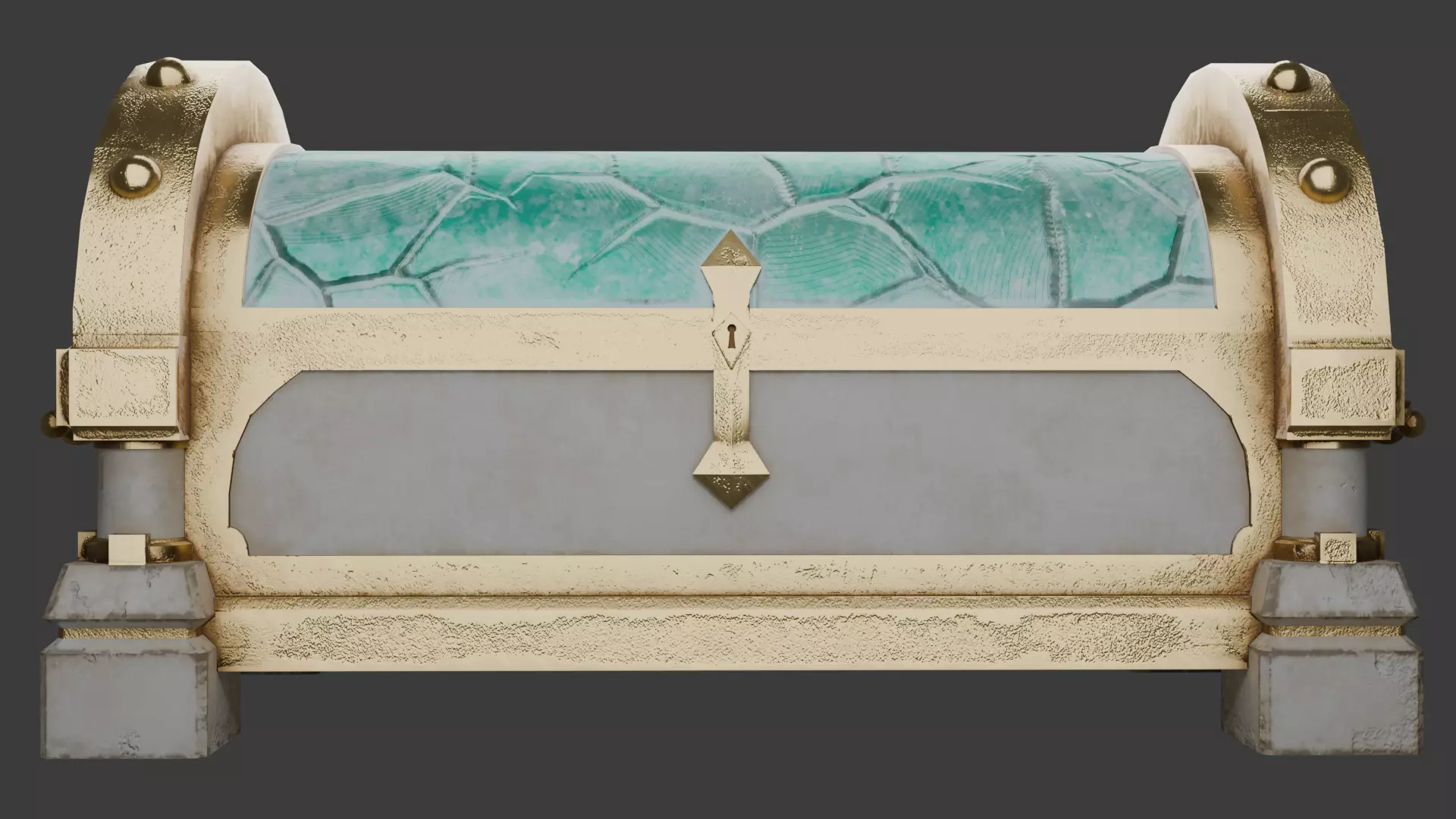 Legendary chest Low-poly 3D model_0