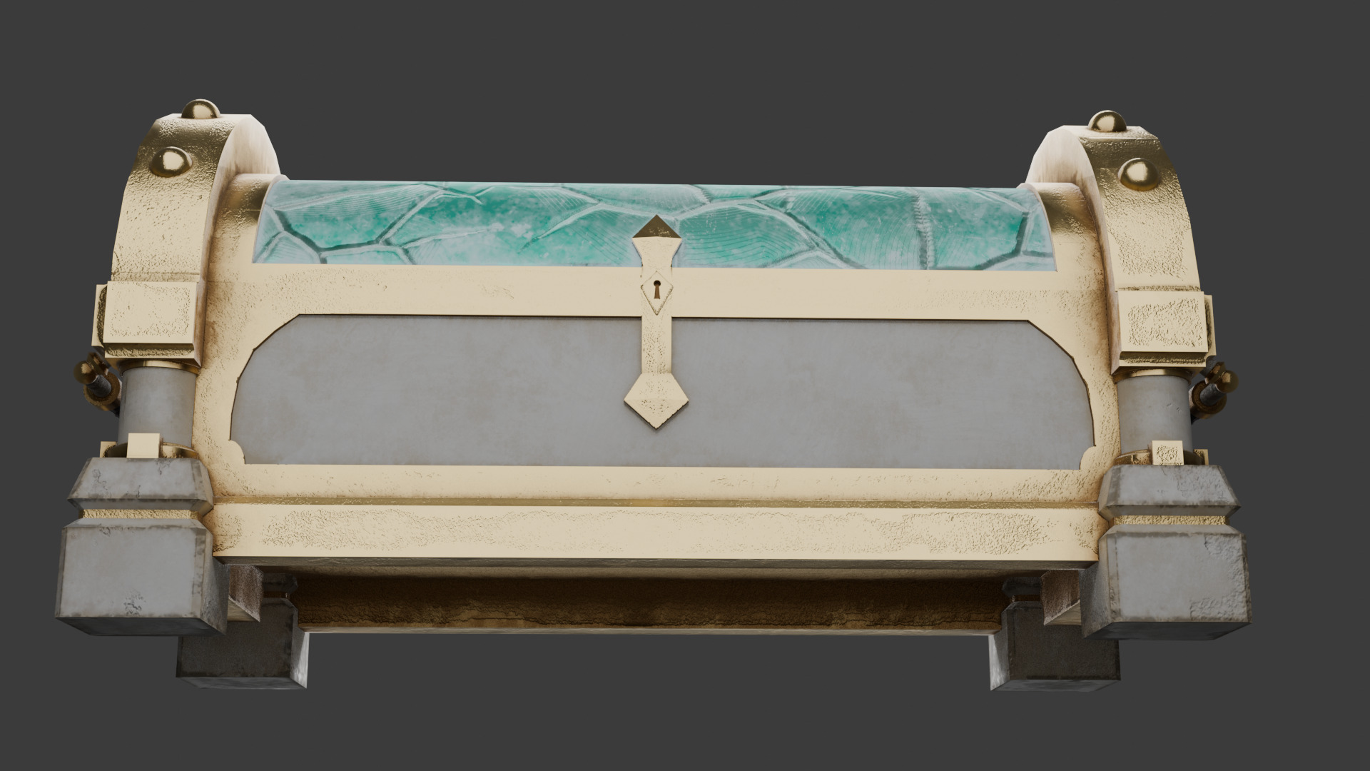 Legendary chest Low-poly 3D model_6