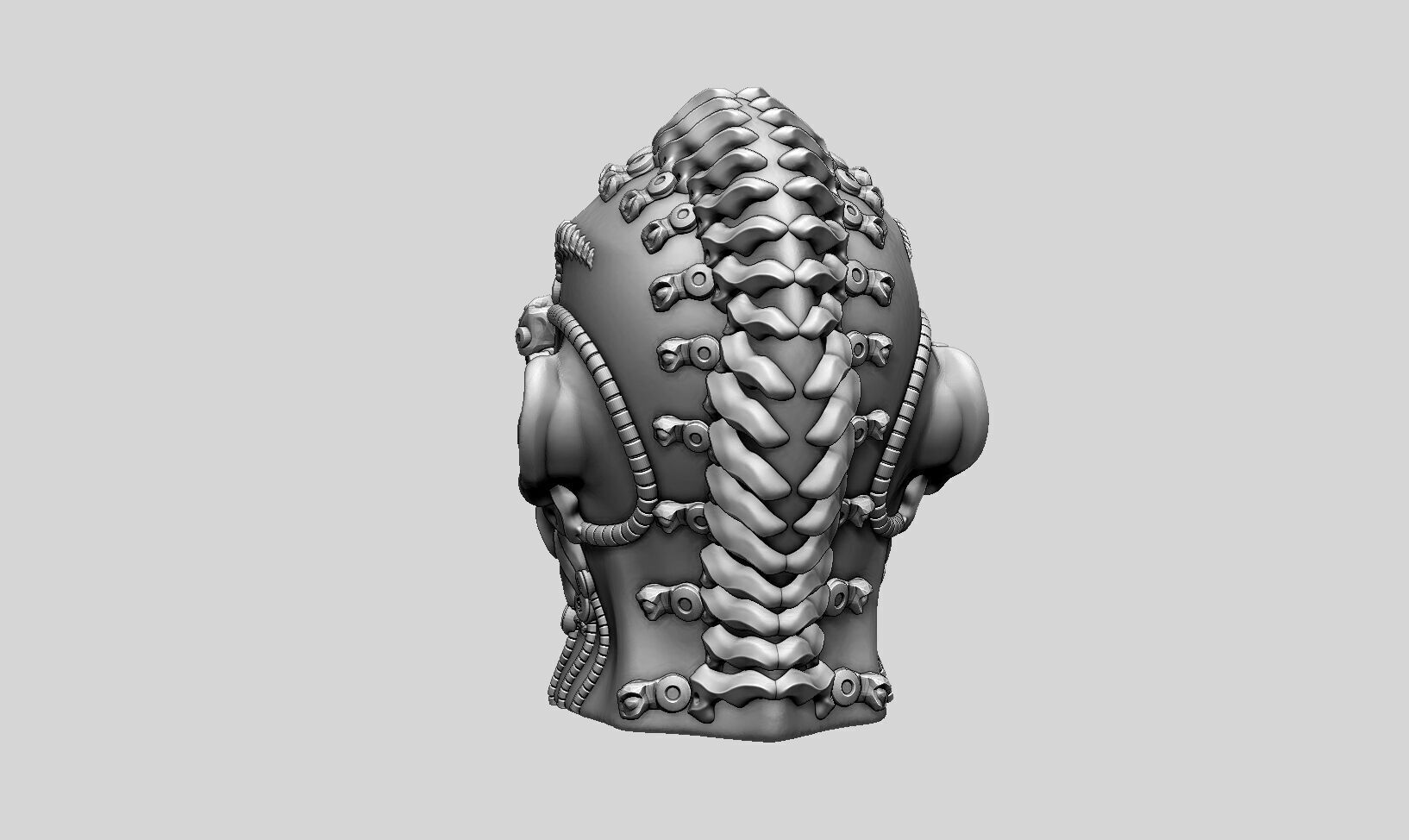 Robot human head Headphone Stand  Cyborg Headset Stand  3D print model_7