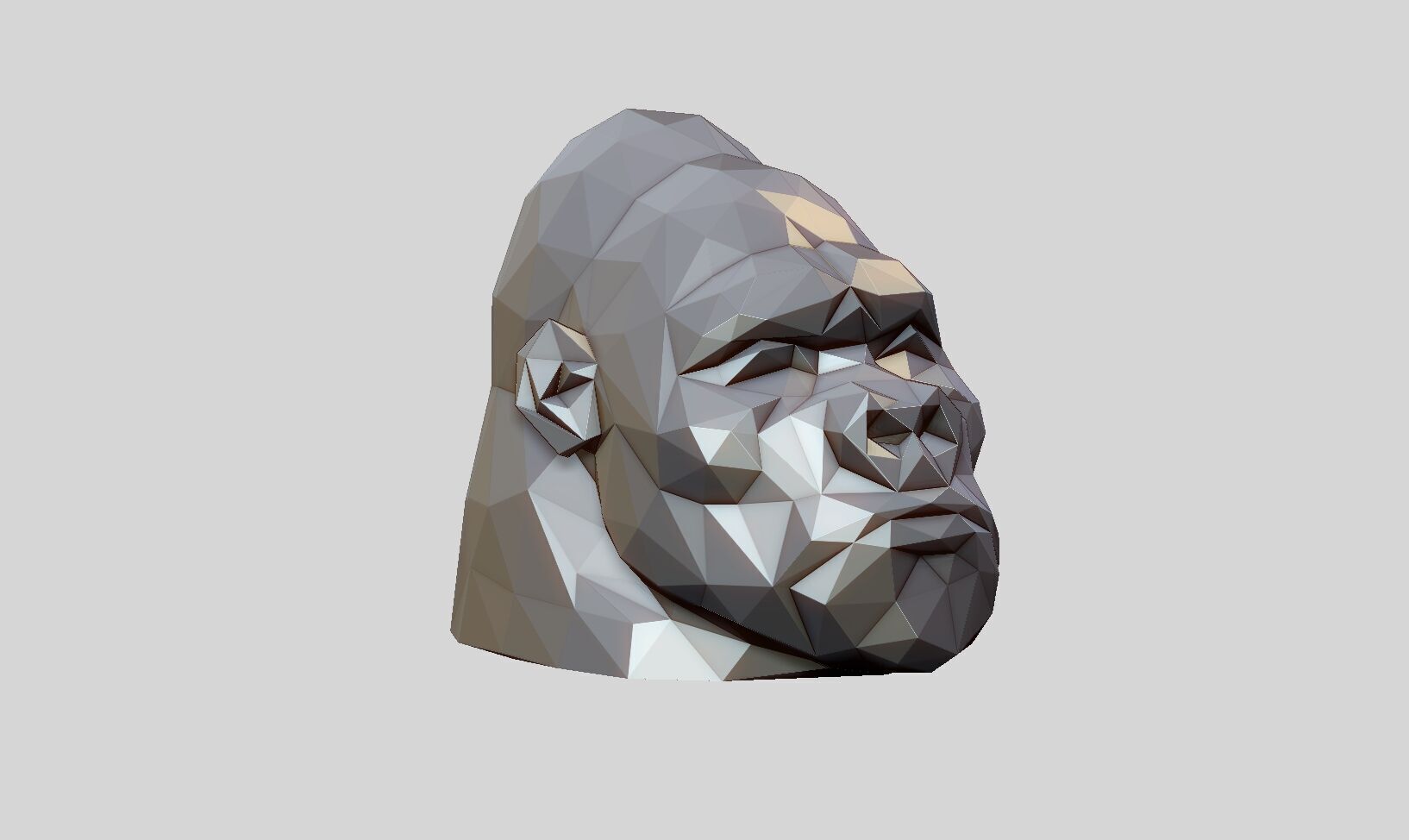 Low Poly gorilla Headphone Stand gorilla Headset Stand  3D print model_4