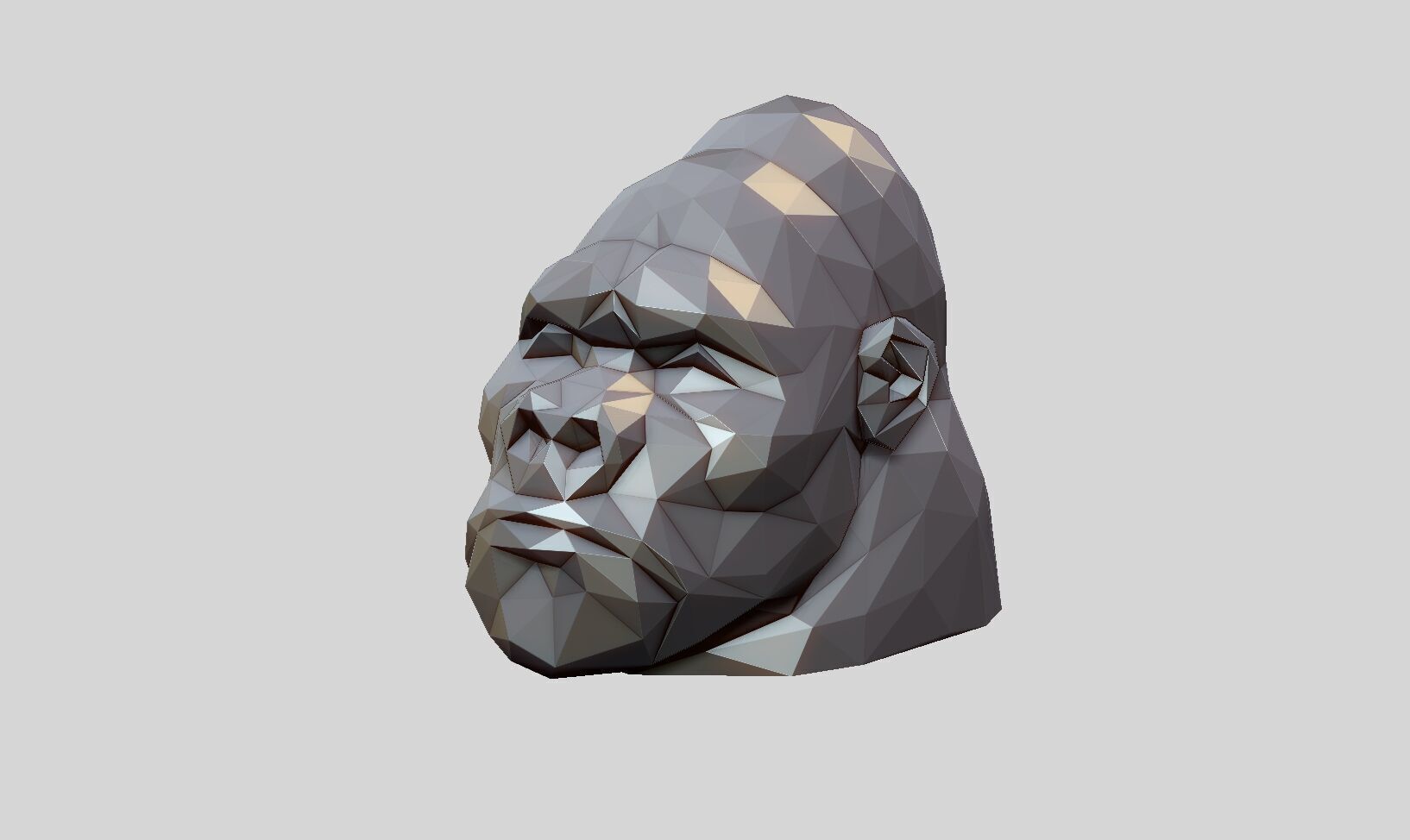 Low Poly gorilla Headphone Stand gorilla Headset Stand  3D print model_8