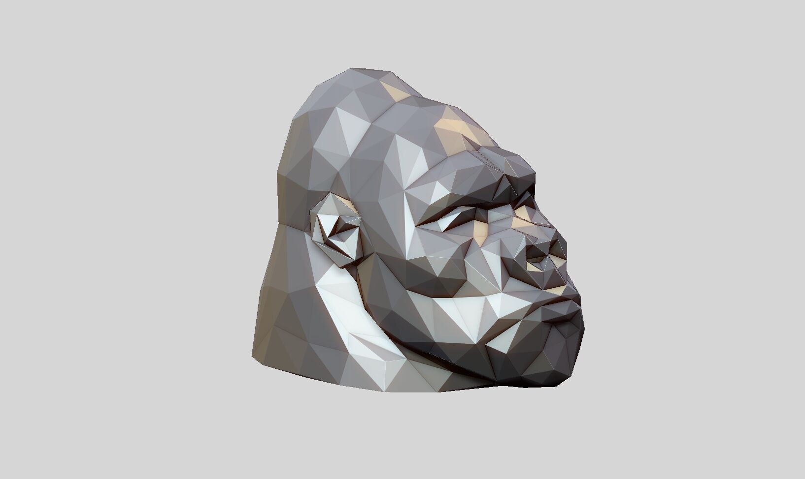 Low Poly gorilla Headphone Stand gorilla Headset Stand  3D print model_5