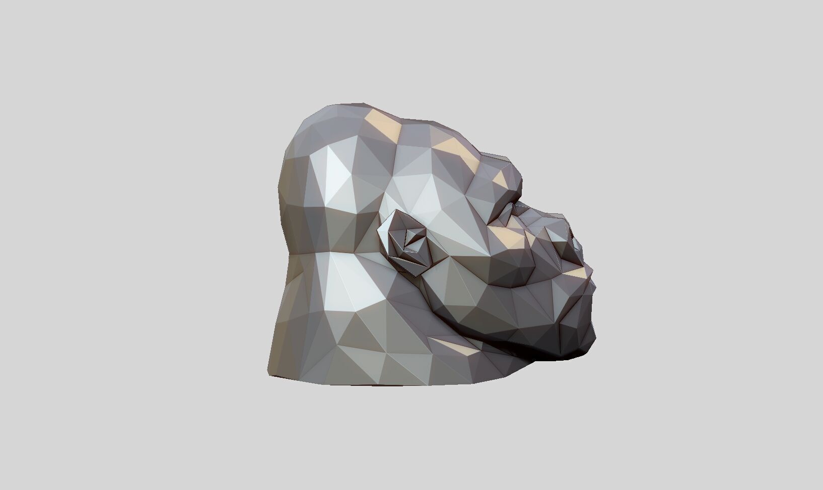 Low Poly gorilla Headphone Stand gorilla Headset Stand  3D print model_6