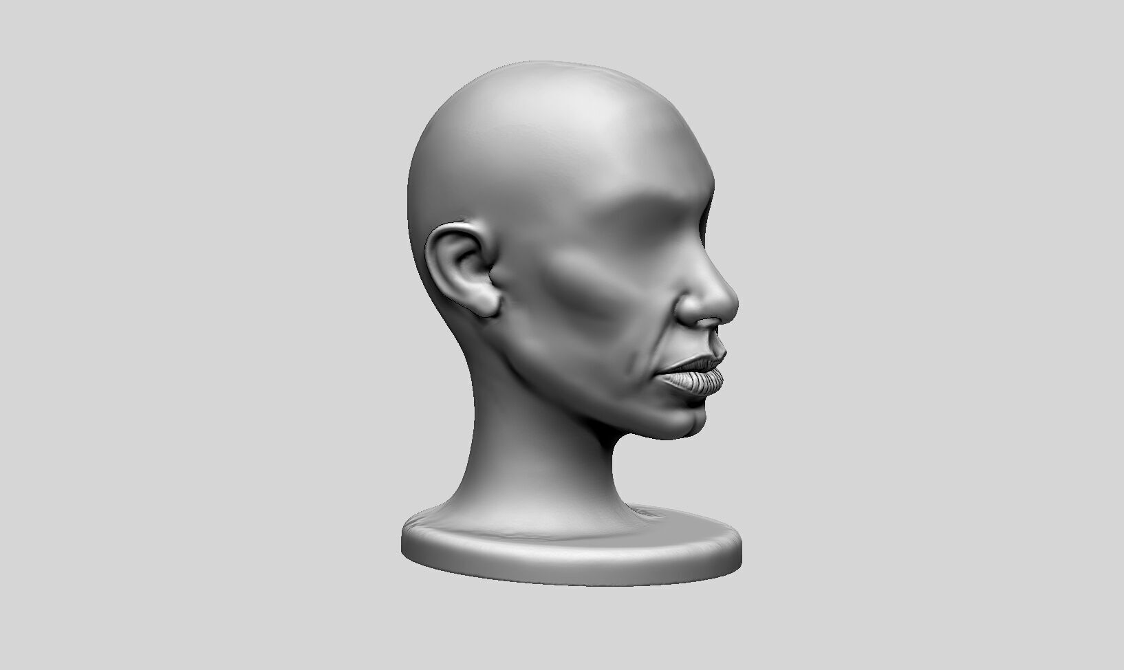 mdoern human head Headphone Stand  Cyborg Headset Stand 3D print model_4