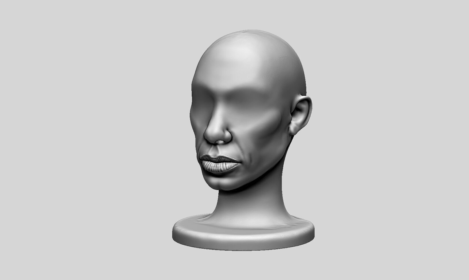 mdoern human head Headphone Stand  Cyborg Headset Stand 3D print model_9