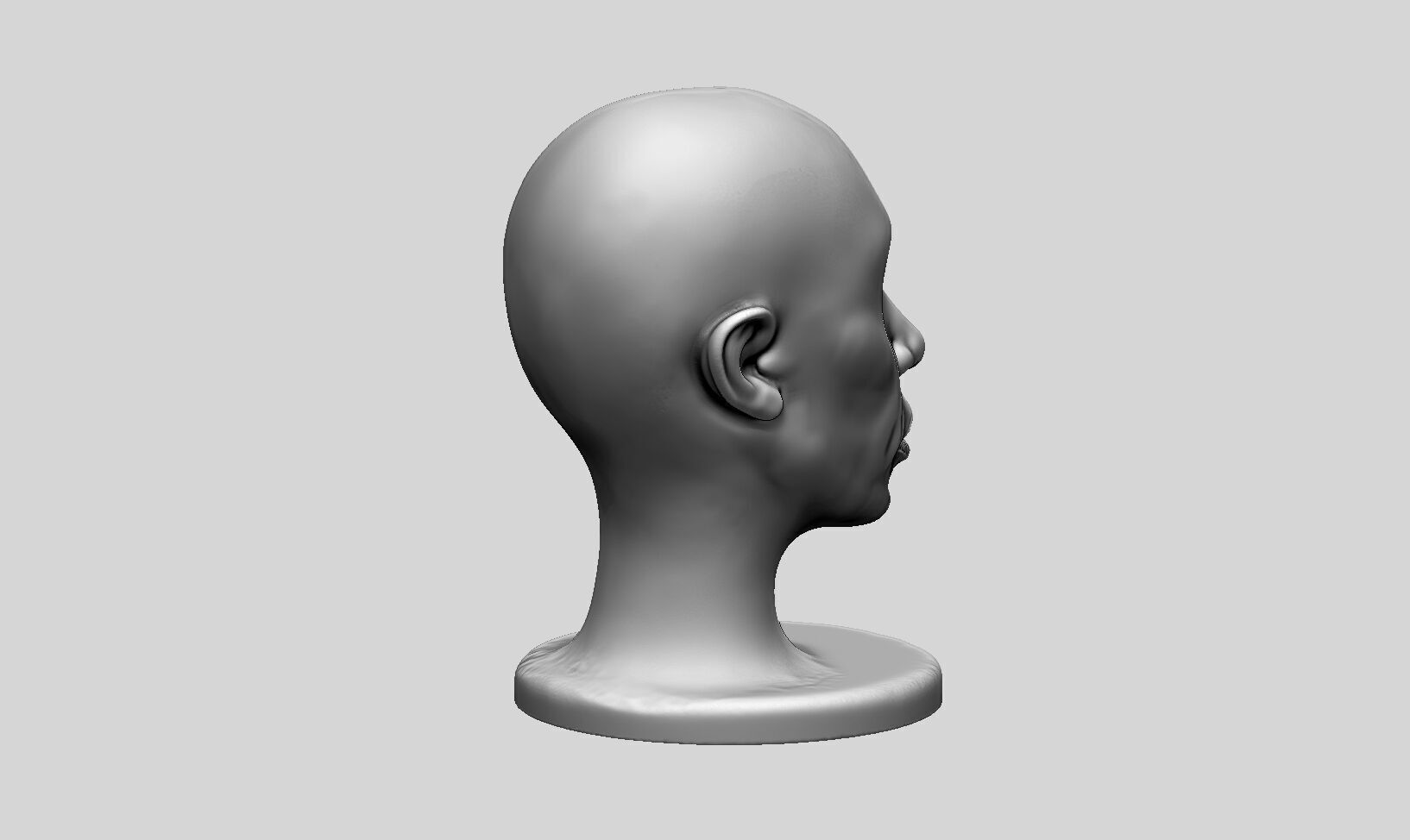 mdoern human head Headphone Stand  Cyborg Headset Stand 3D print model_6