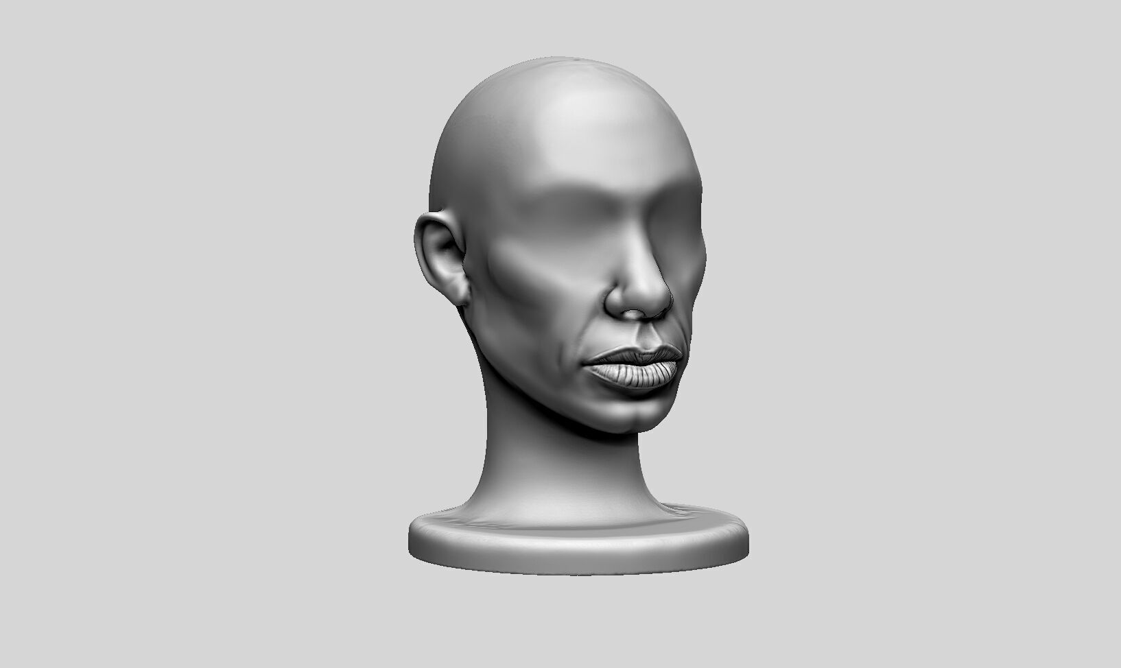 mdoern human head Headphone Stand  Cyborg Headset Stand 3D print model_2