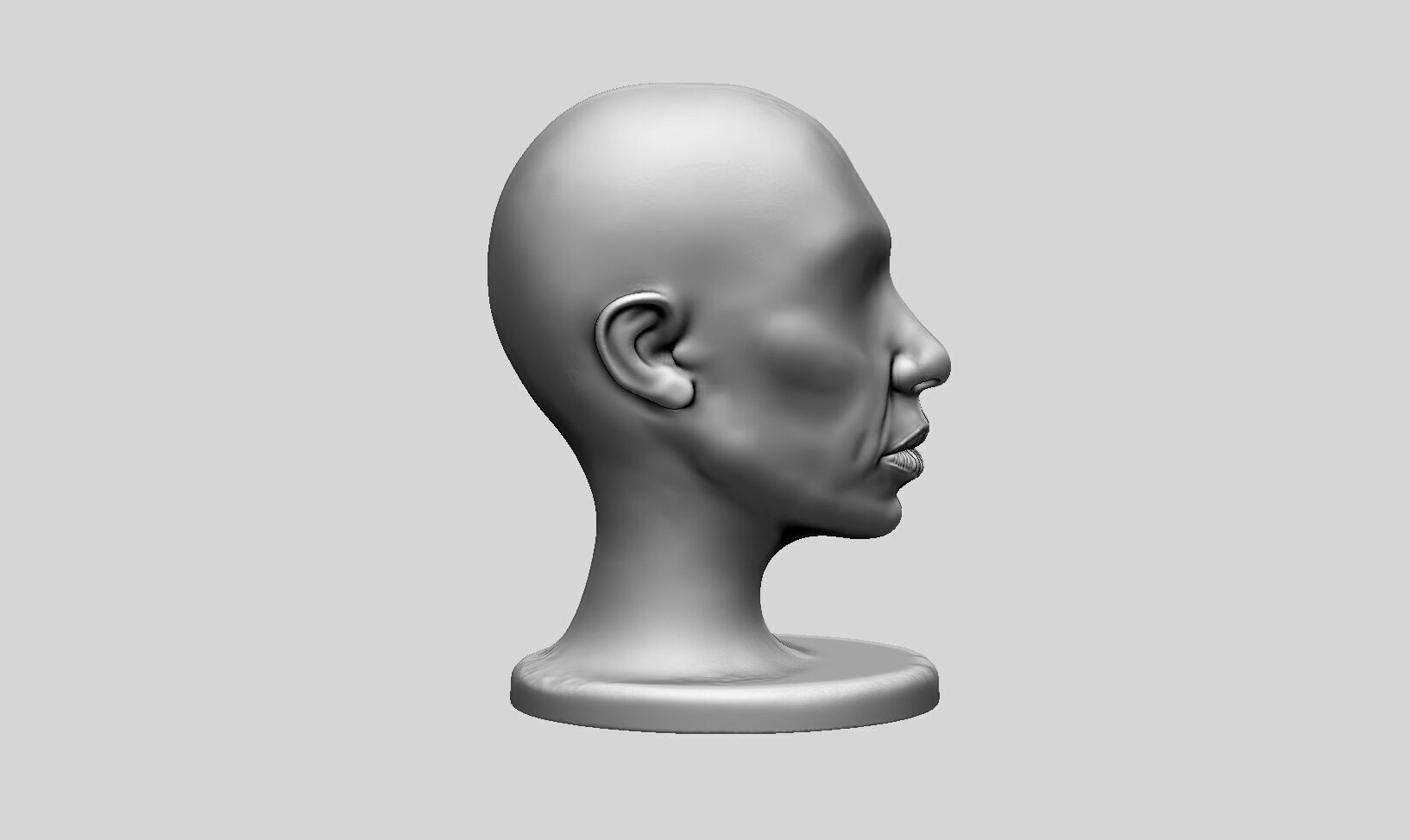 mdoern human head Headphone Stand  Cyborg Headset Stand 3D print model_5