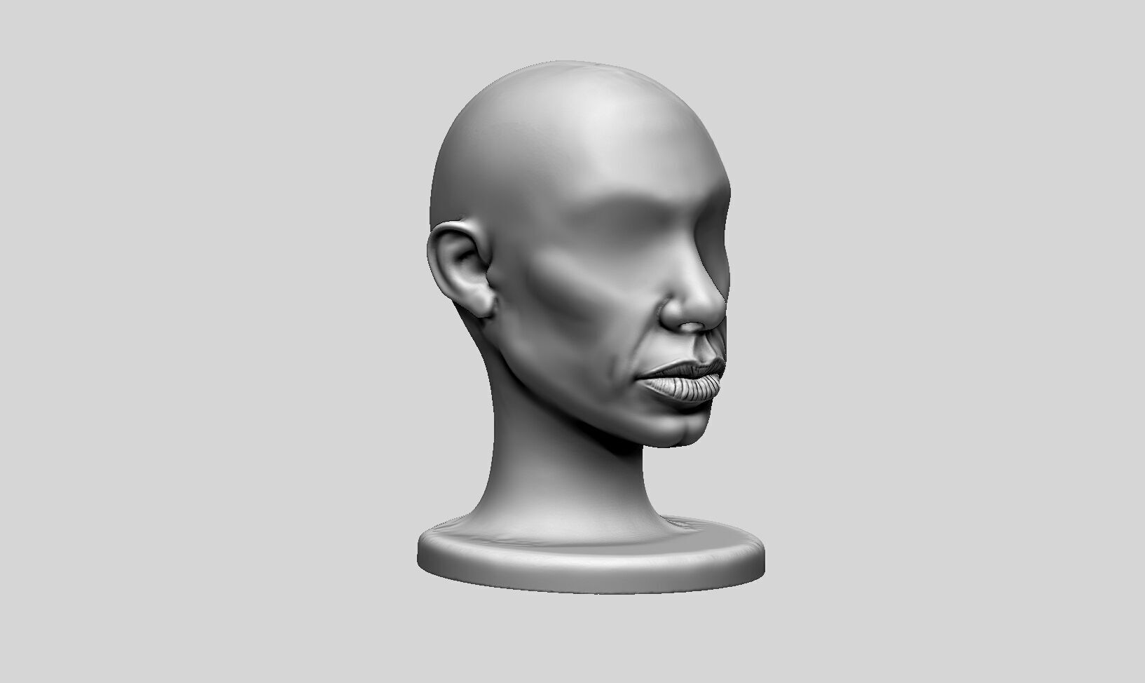 mdoern human head Headphone Stand  Cyborg Headset Stand 3D print model_3