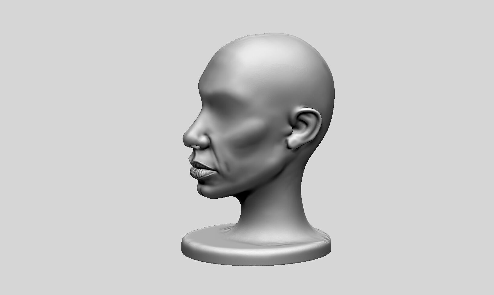 mdoern human head Headphone Stand  Cyborg Headset Stand 3D print model_8