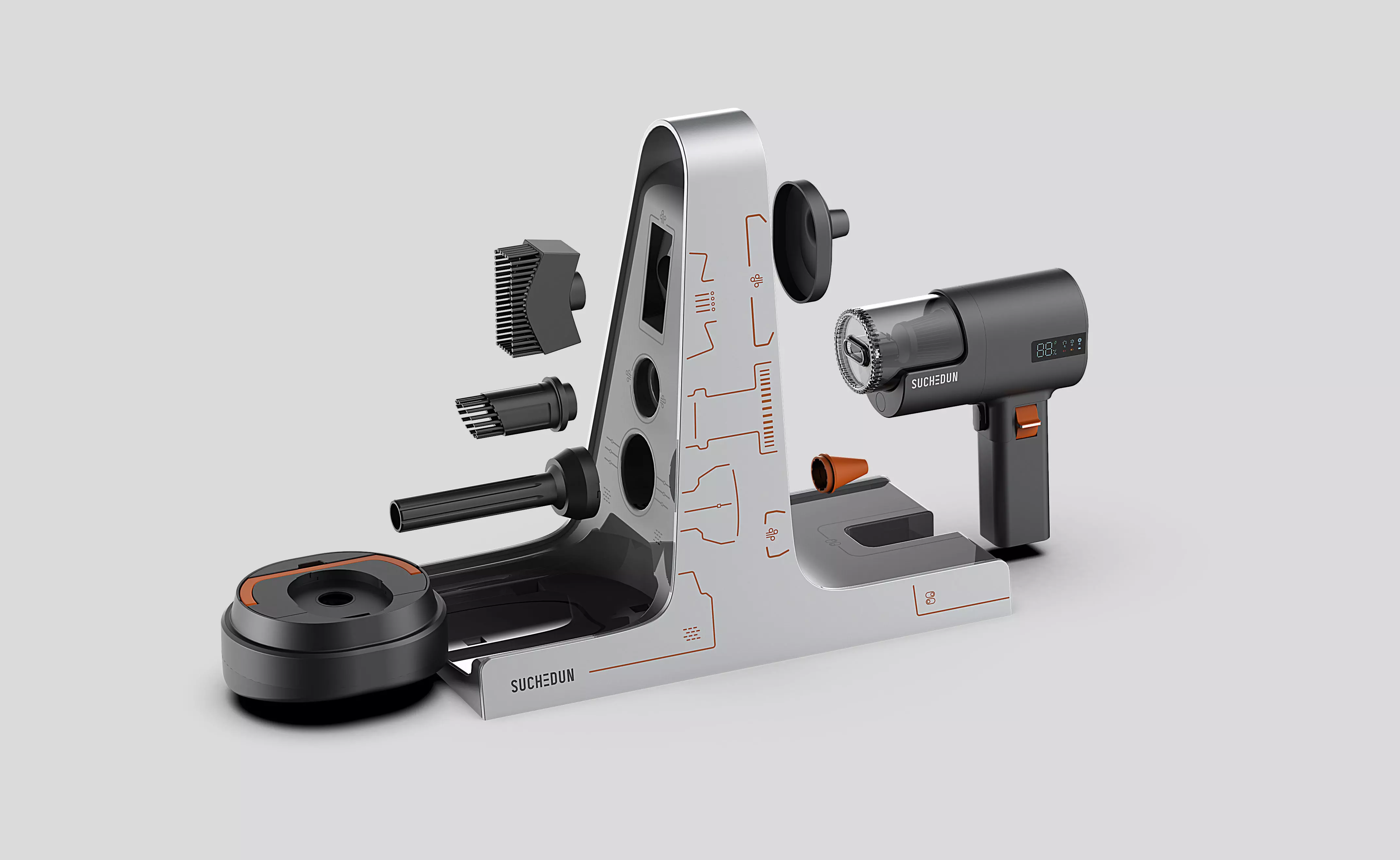 Gun Vacuum Cleaner Set Free 3D model_0