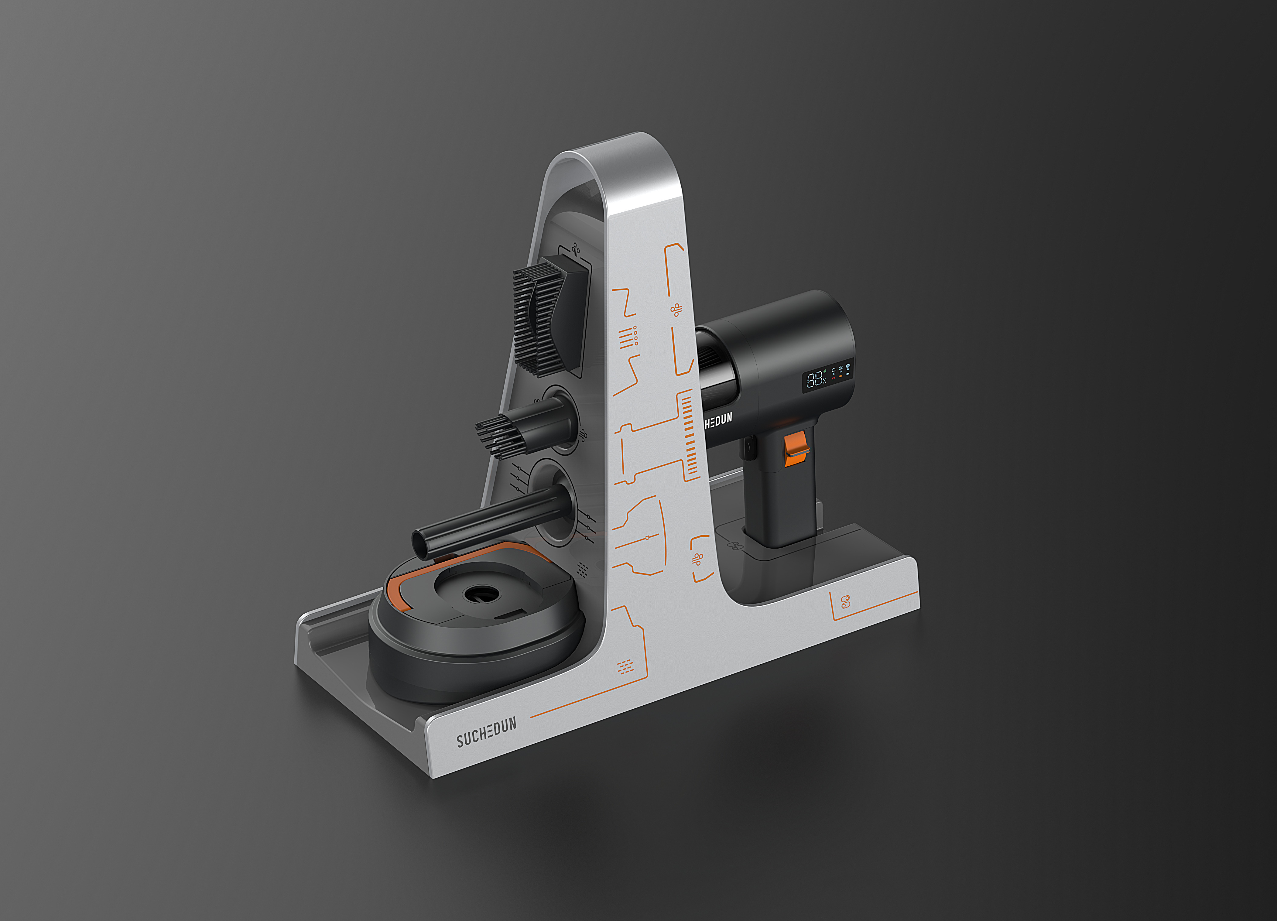 Gun Vacuum Cleaner Set Free 3D model_1