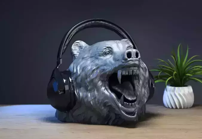 bear headphone stand Headset Stand Perfect Gamer Gift 