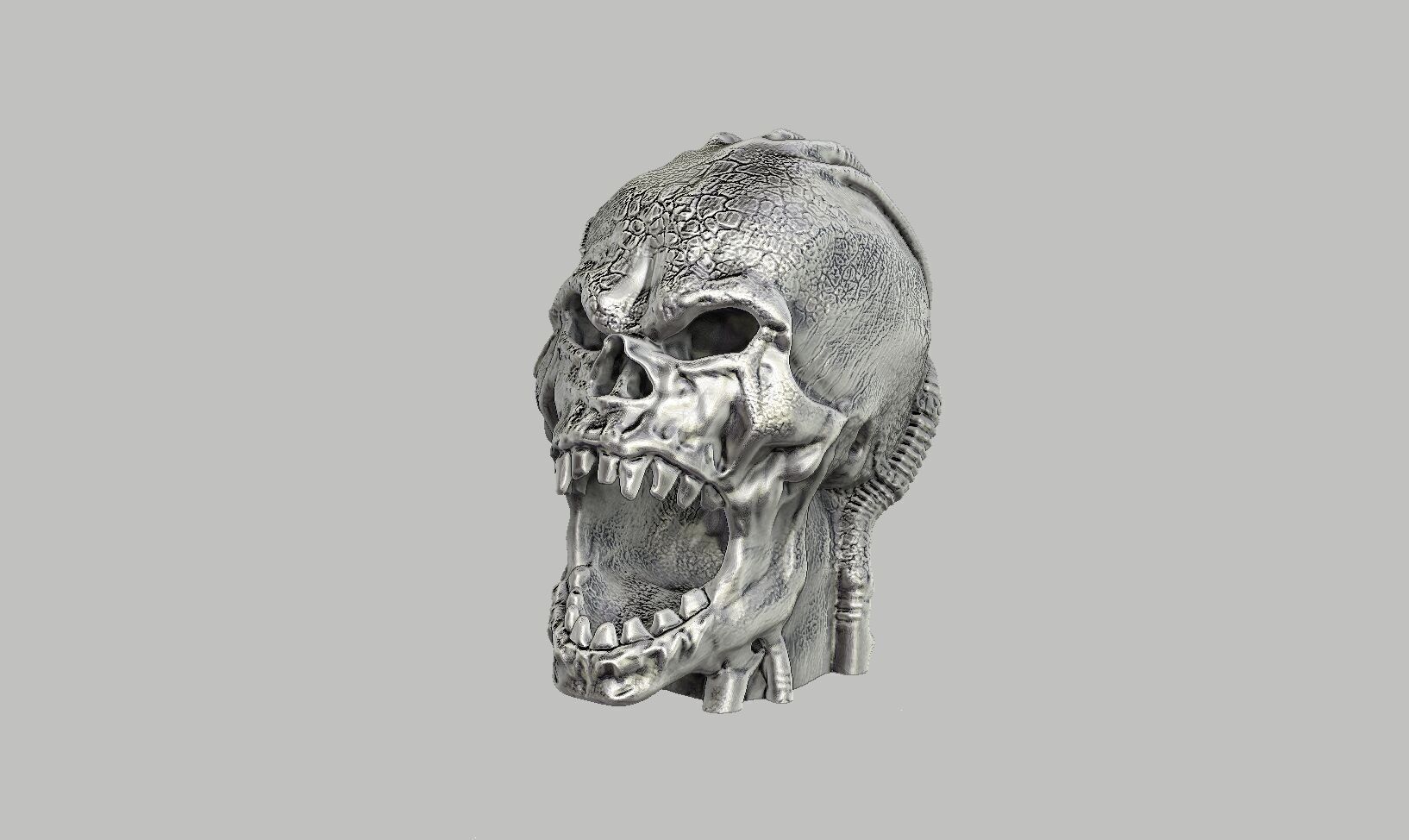 Robot Skull Headphone Stand  Cyborg Headset Stand 3D print model_5