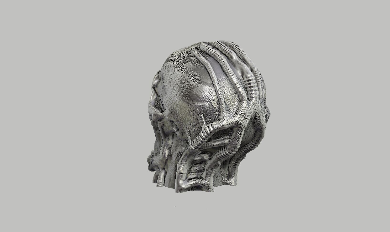 Robot Skull Headphone Stand  Cyborg Headset Stand 3D print model_4