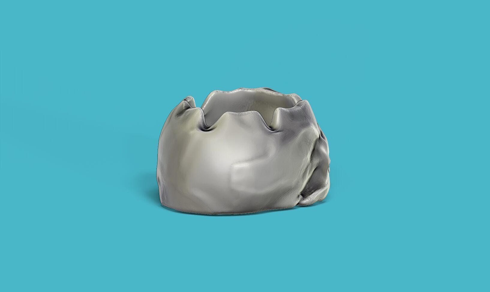 skull ashtray biomechanical skull ashtray robot ashtray  3D print model_7