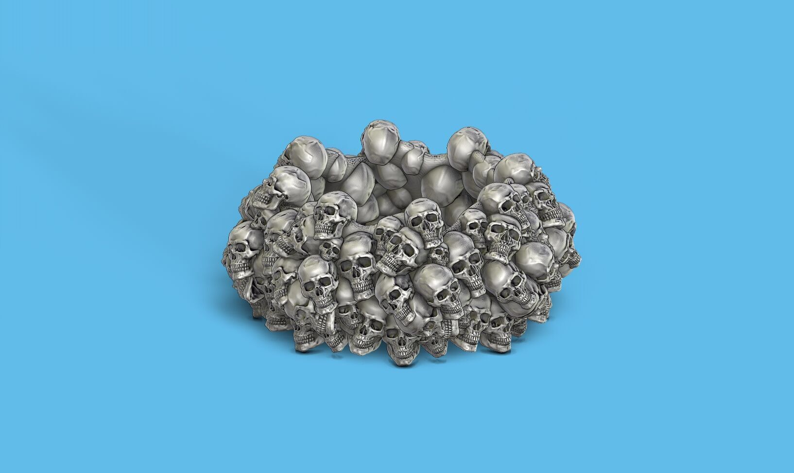 skull ashtray biomechanical skull ashtray robot ashtray  3D print model_2