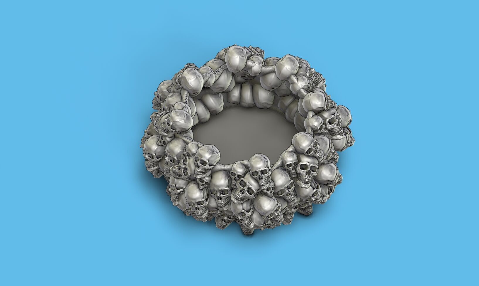 skull ashtray biomechanical skull ashtray robot ashtray  3D print model_3