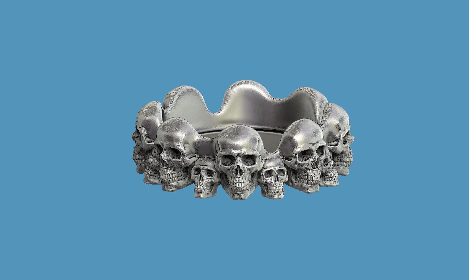 skull ashtray biomechanical skull ashtray robot ashtray 3D print model_4