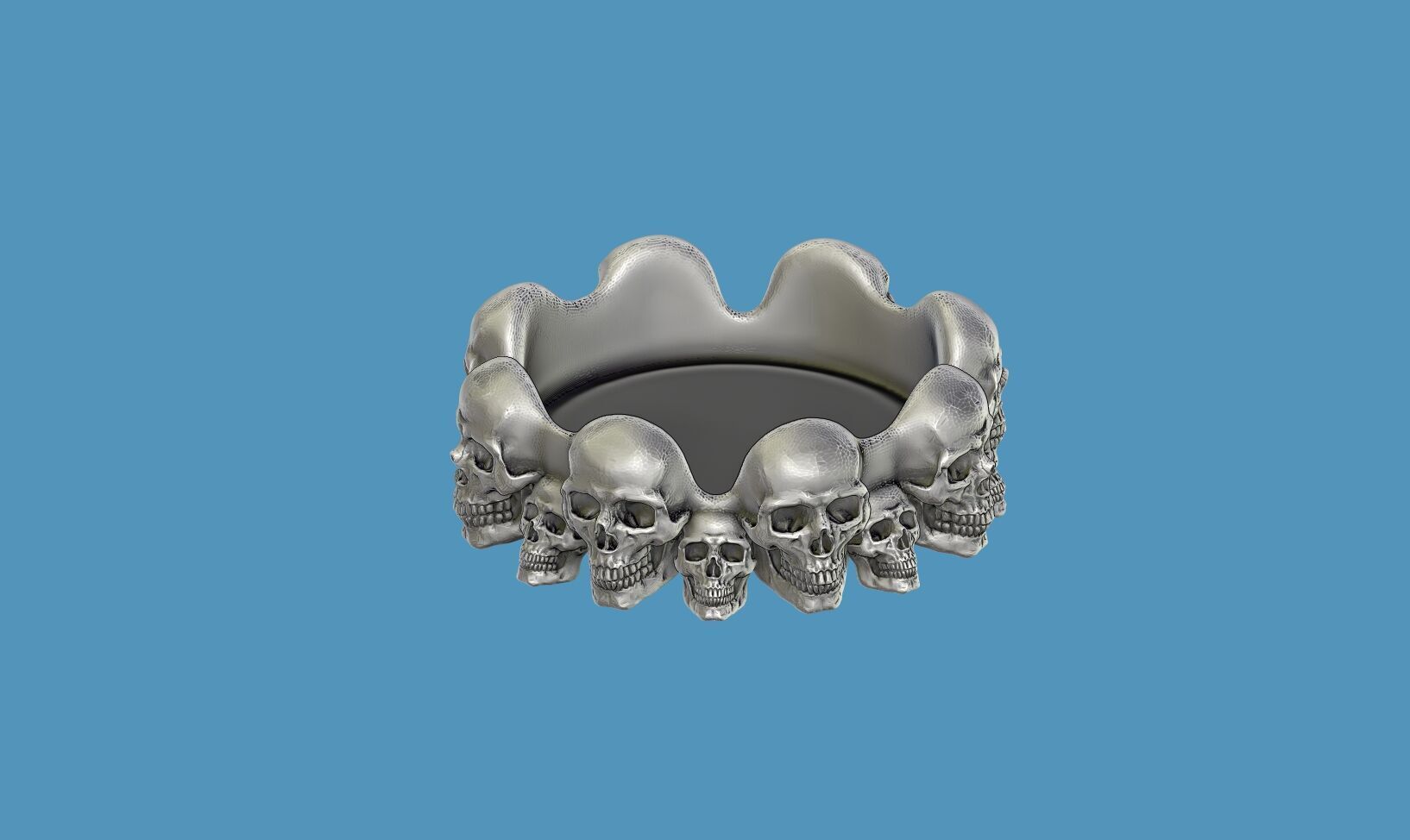 skull ashtray biomechanical skull ashtray robot ashtray 3D print model_6