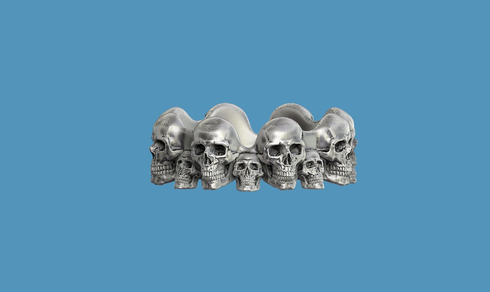 skull ashtray biomechanical skull ashtray robot ashtray 3D print model_5