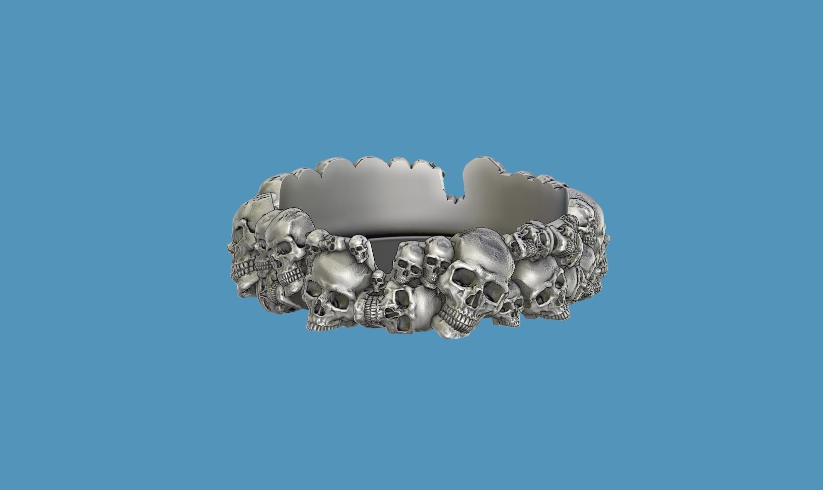 skull ashtray biomechanical skull ashtray robot ashtray  3D print model_2