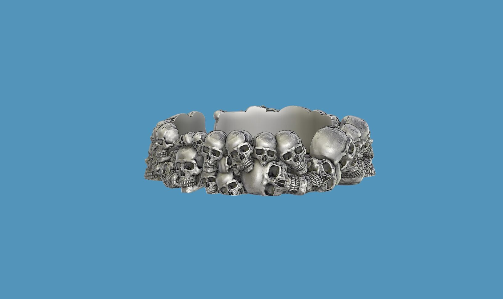 skull ashtray biomechanical skull ashtray robot ashtray  3D print model_4