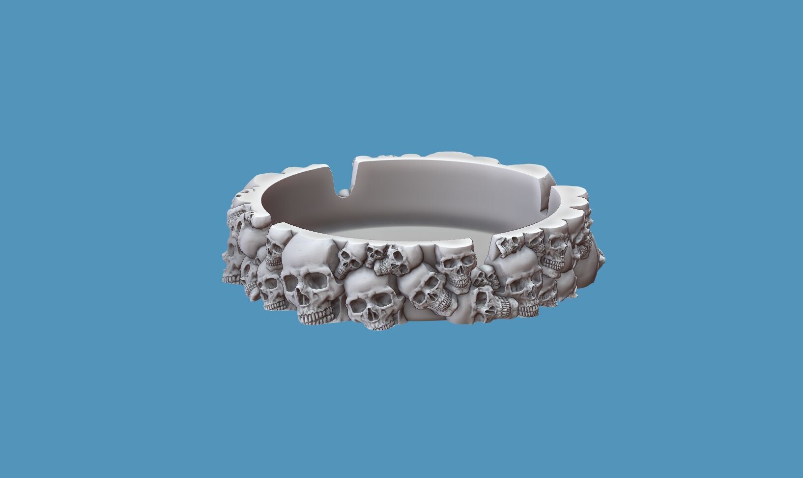 skull ashtray biomechanical skull ashtray robot ashtray  3D print model_6