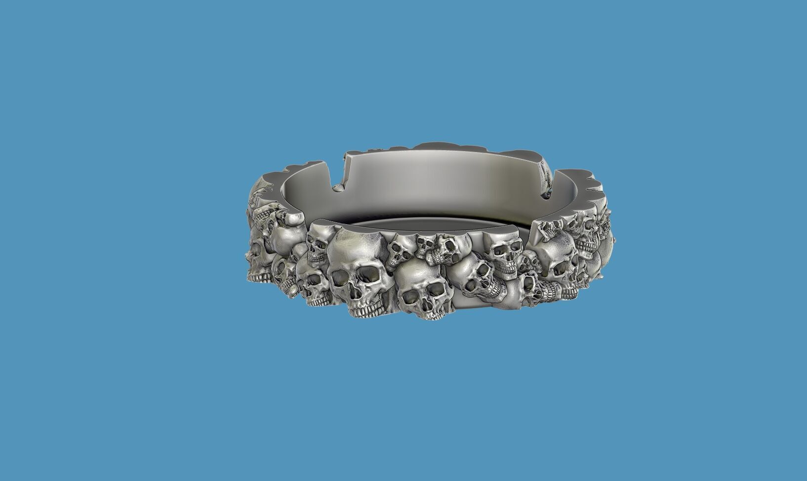 skull ashtray biomechanical skull ashtray robot ashtray  3D print model_3