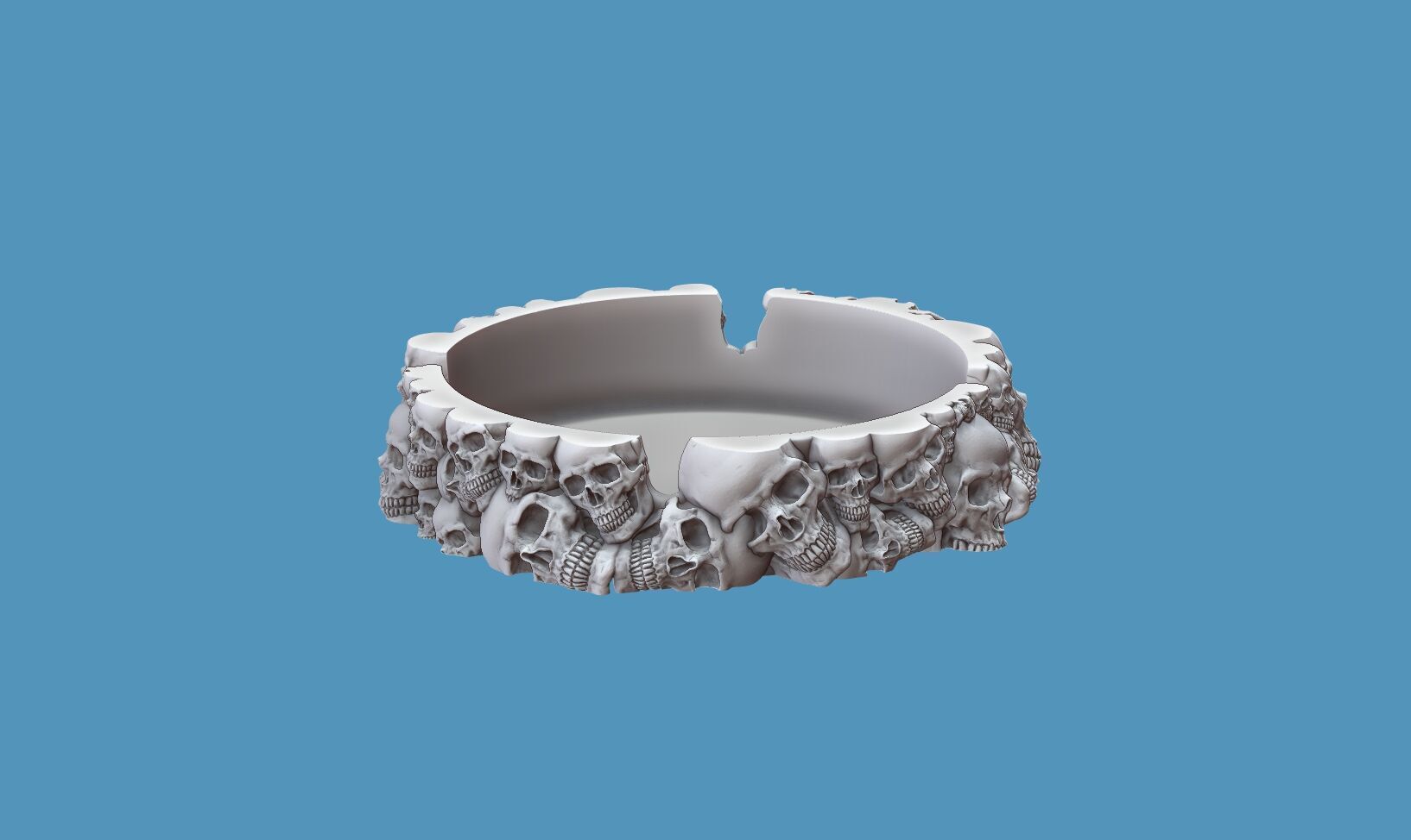 skull ashtray biomechanical skull ashtray robot ashtray  3D print model_2