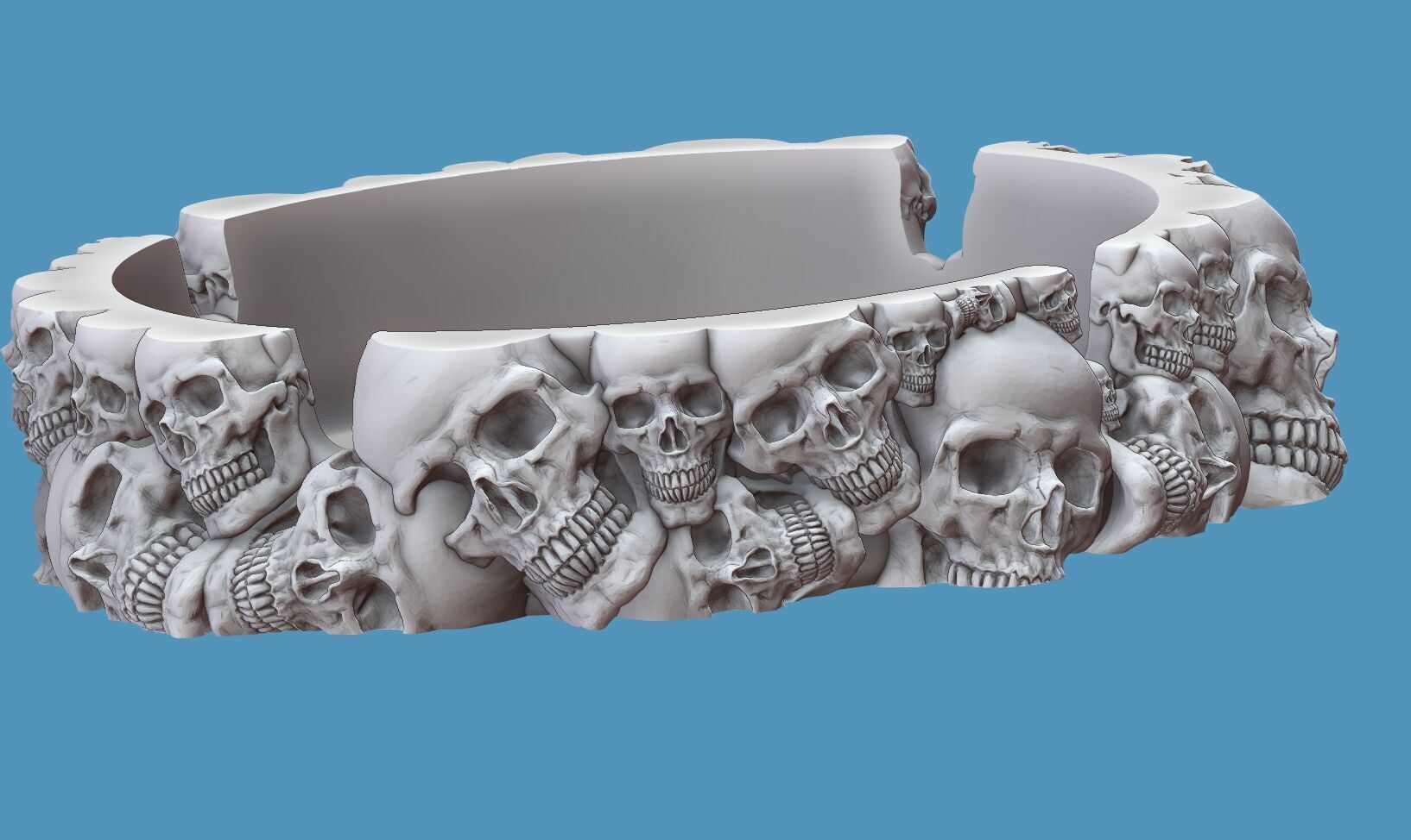 skull ashtray biomechanical skull ashtray robot ashtray  3D print model_8