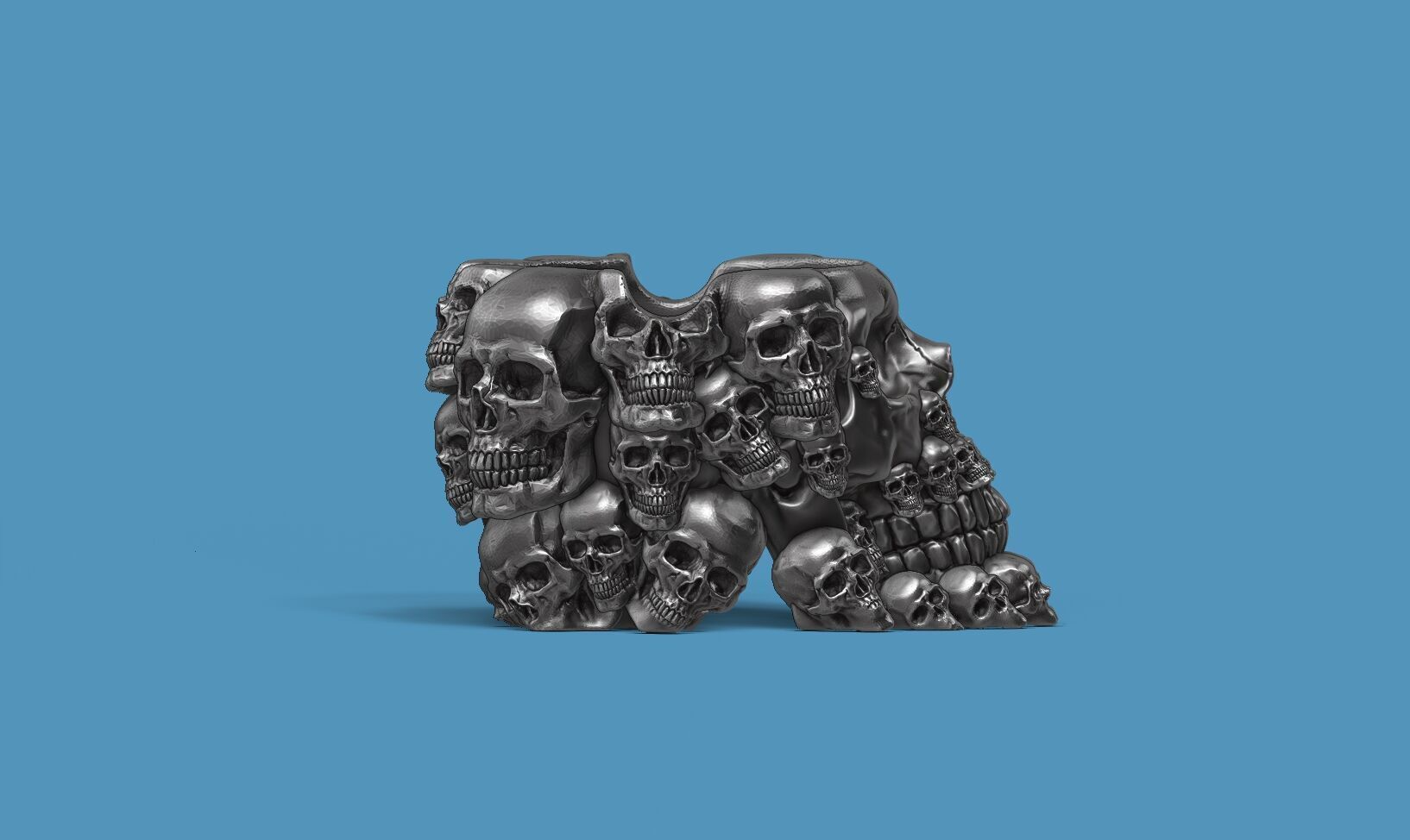 skull ashtray biomechanical skull ashtray robot ashtray  3D print model_8