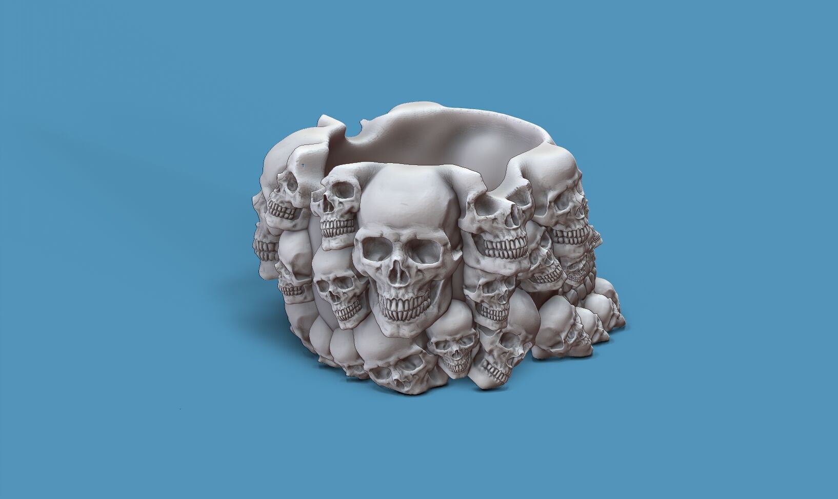 skull ashtray biomechanical skull ashtray robot ashtray  3D print model_2