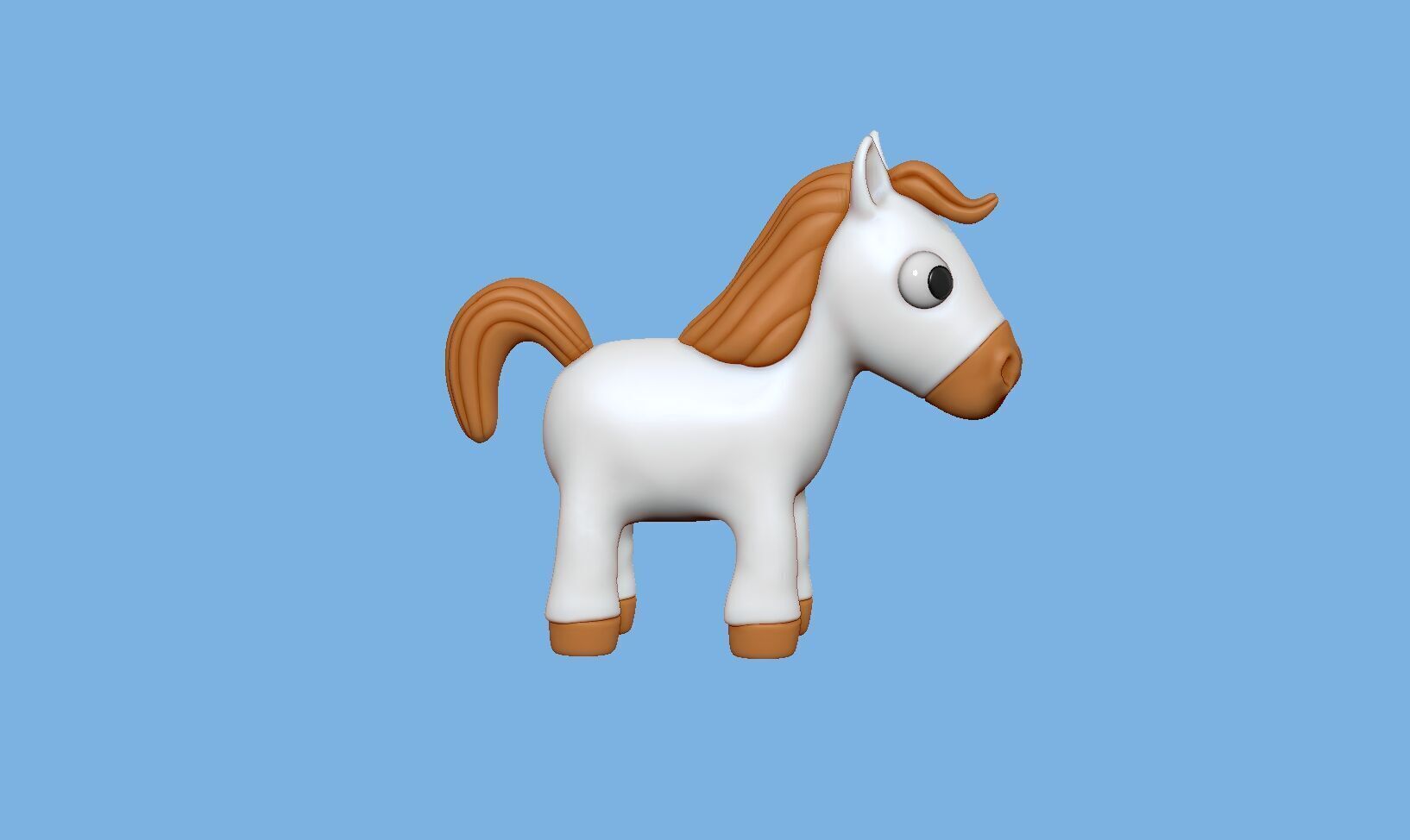 funny little horse baby toy keychain easy print model my design  3D print model_4