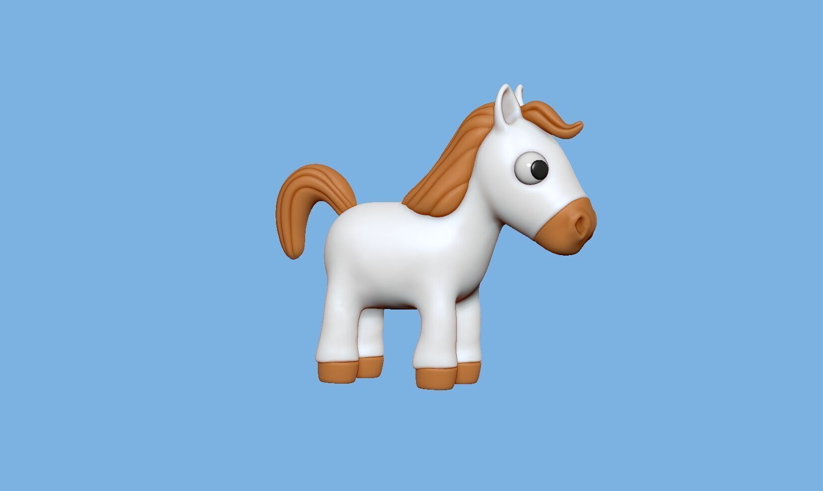 funny little horse baby toy keychain easy print model my design  3D print model_3