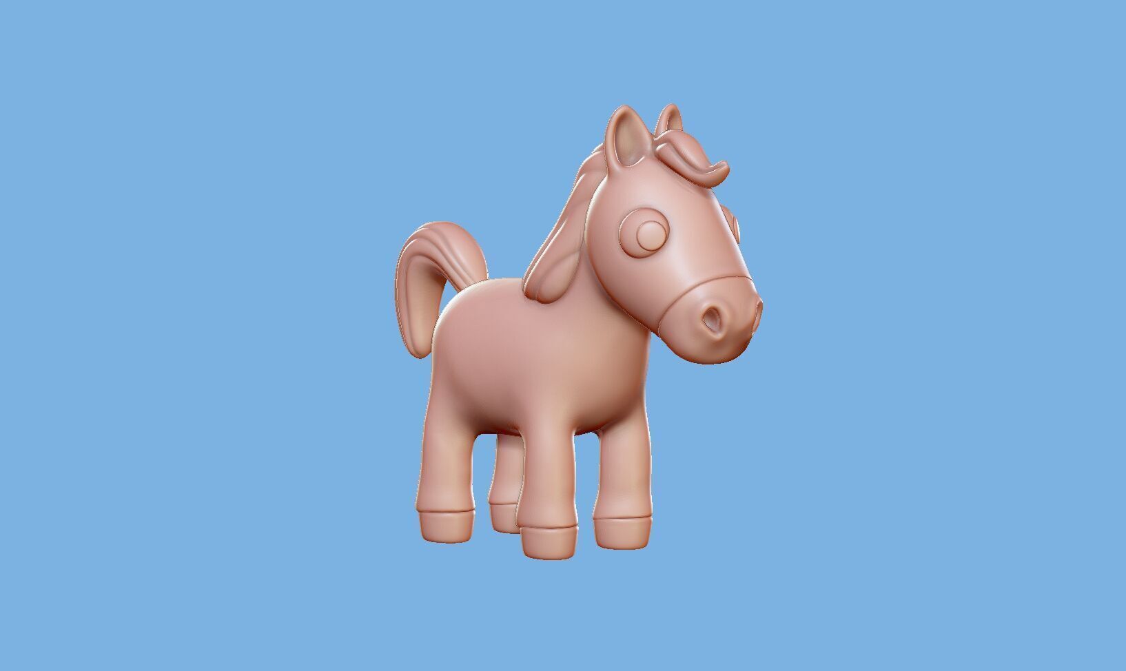 funny little horse baby toy keychain easy print model my design  3D print model_8