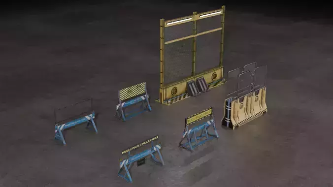 Wooden - Metal Sci-Fi  Cyberpunk Barrier Collection