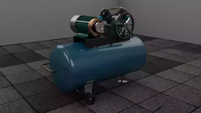 Air Compressor  Low-poly 3D model