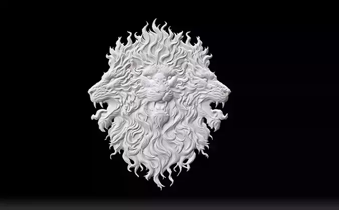 3 headed lion 3D print model
