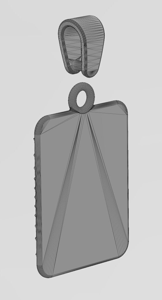 V letter initial NBA font faceted sunrays pendant charm 3D print model_14