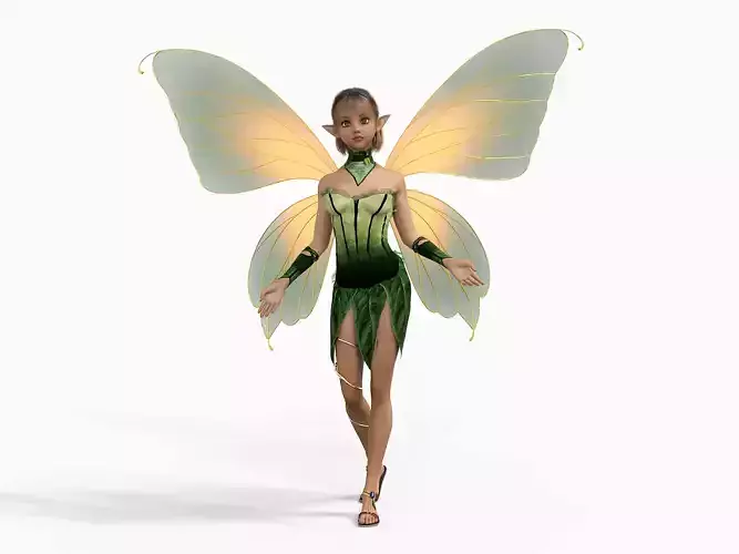 Fairy Rigged Animated Low-poly 3D model