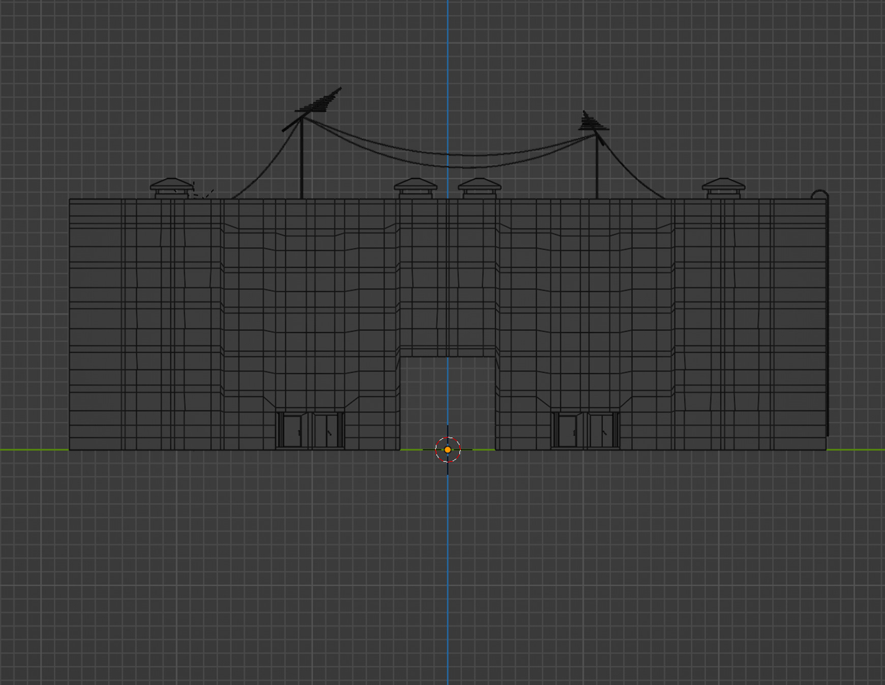 Soviet Panel Building Low-poly 3D model_4