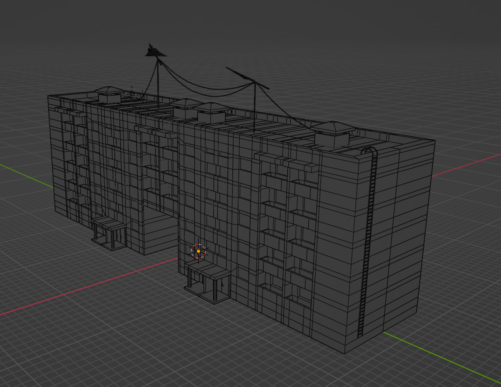 Soviet Panel Building Low-poly 3D model_5