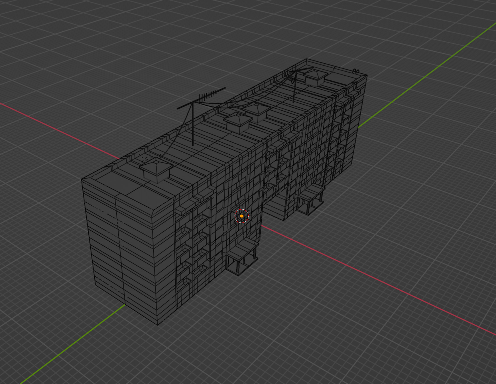 Soviet Panel Building Low-poly 3D model_2